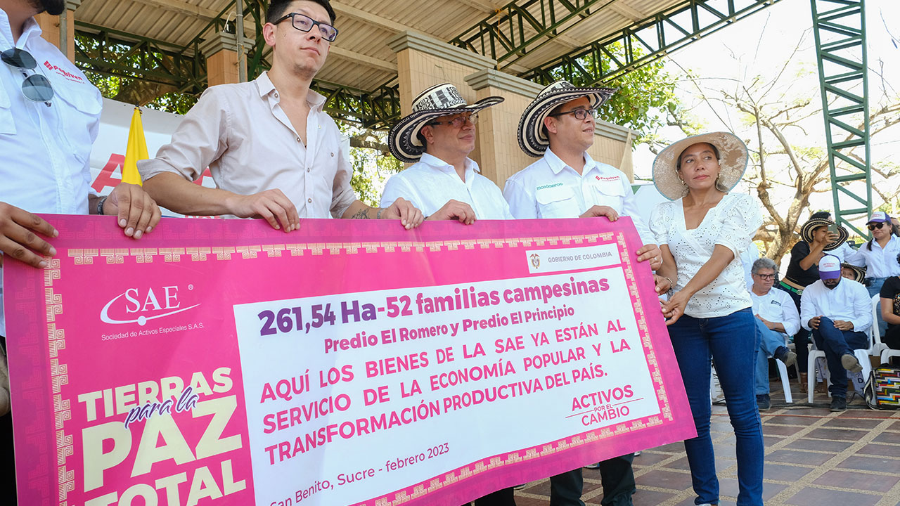 Presidente Gustavo Petro, en la entrega de predios por parte de la Sociedad de Activos Especiales: “Tierras para la Paz Total”