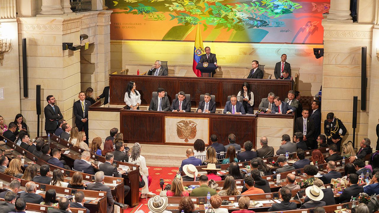 Presidente Gustavo Petro durante la instalación del Congreso de la República, periodo de sesiones 2024-2025
