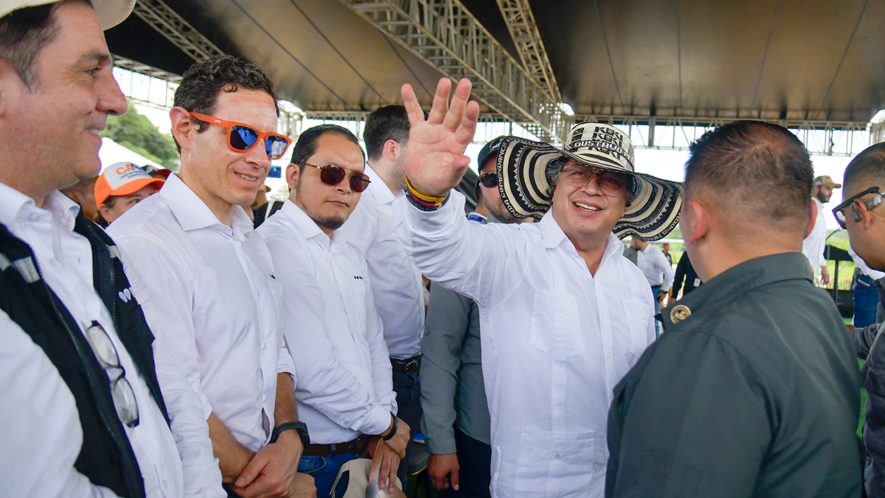Presidente Gustavo Petro durante la inauguración del Parque Solar Fotovoltaico La Unión