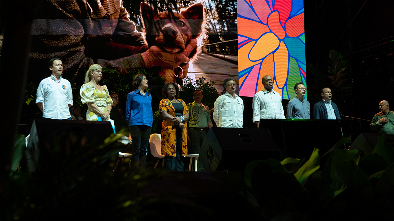 Presidente Gustavo Petro durante el acto de apertura de la Zona Verde de la COP16