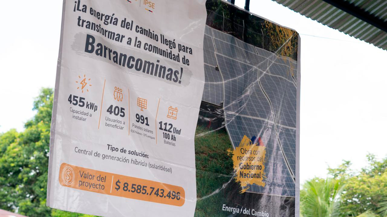 Estos paneles solares van a generar energía para 405 familias en su mayoría indígenas del Guainía.