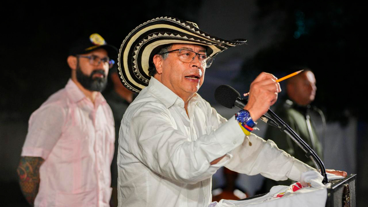 Presidente Gustavo Petro durante la Movilización por la democracia energética, en Barranquilla