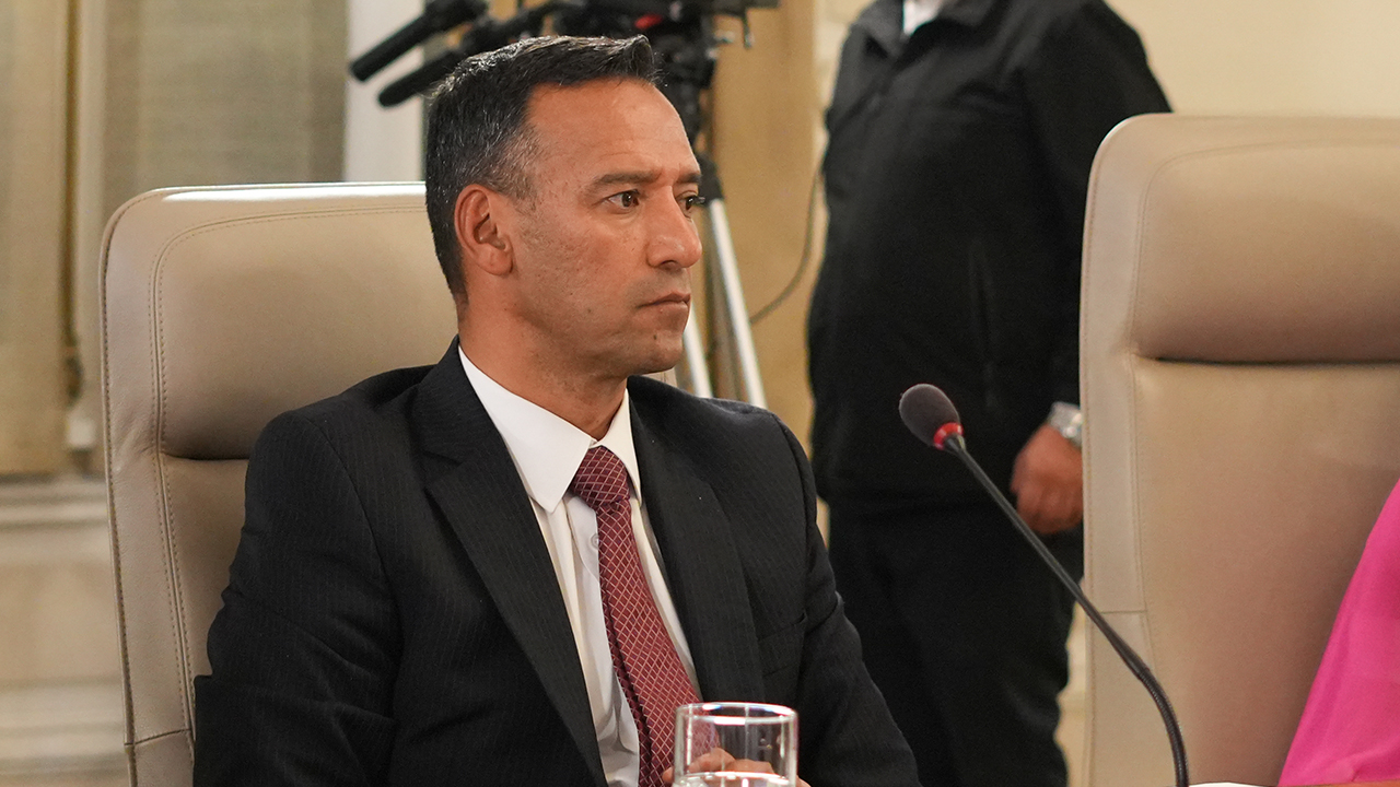 Ministro de Defensa (designado), Pedro Arnulfo Sánchez Suárez durante el Consejo de Ministros