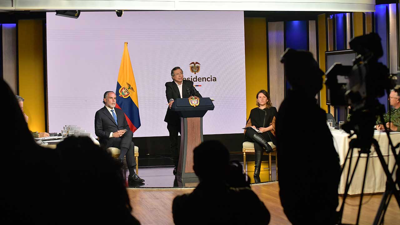 Durante la alocución, el presidente Gustavo Petro Urrego realizó un análisis sobre los indicadores de seguridad en el país. 