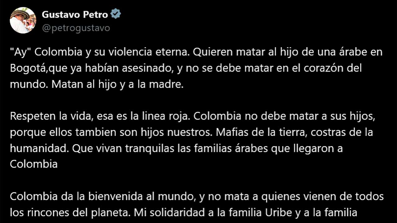 Cuenta red social X del presidente de la República, Gustavo Petro