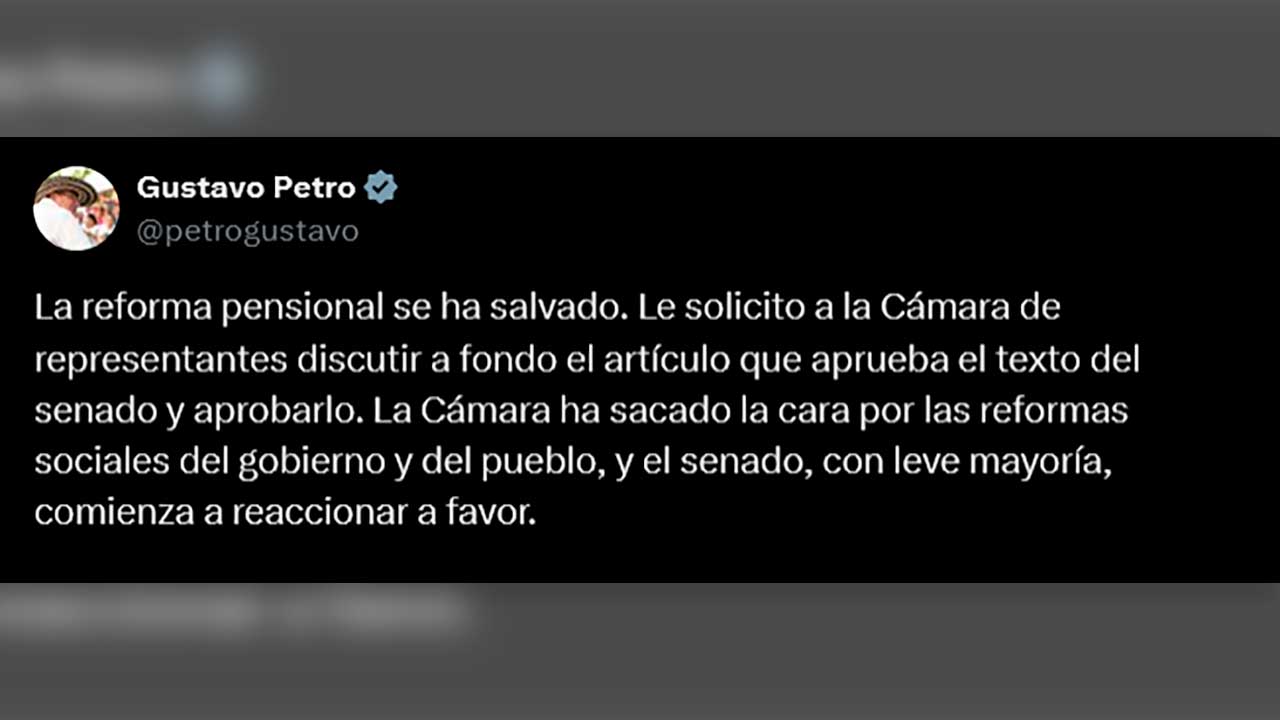 Cuenta red social X del presidente de la República, Gustavo Petro.